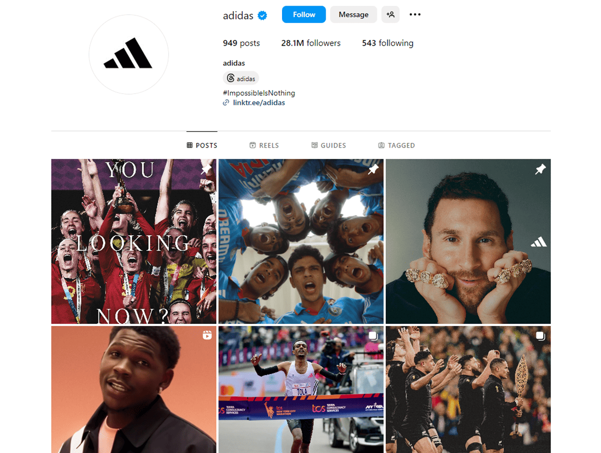 Adidas on social networks
